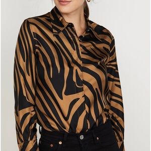 3.1 Phillip Lim Long Sleeve Zebra Print Blouse